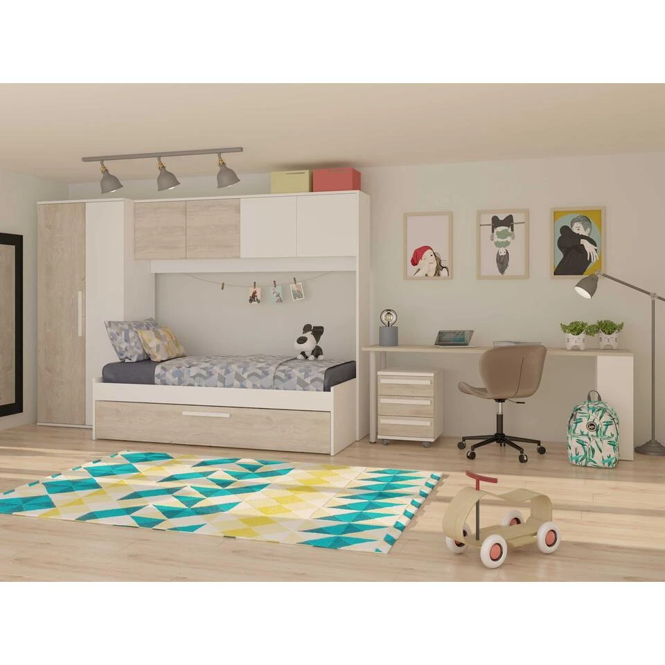 Bed Lev 90x200 Cm Met Kast En Bedlade - Grenen/wit 13 Bed Lev 90x200 Cm Met Kast En Bedlade - Grenen/wit - Afbeelding 13