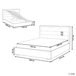 ROUEN - Bed Met Opbergruimte - Lichtbeige - 180 X 200 Cm - Polyester -VIDAXL Winkel 08eec73fbffe4309a4fab0d3917d726f