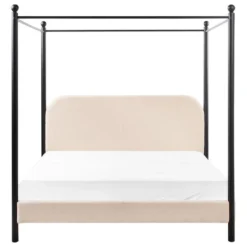 DANNEMOIS - Tweepersoonsbed - Beige - 160x200 Cm - Bouclé -VIDAXL Winkel 0b3607a12985439d8422a5d2036e9f23