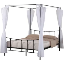 Hemelbed Amore Metaal 140x200 - Zwart