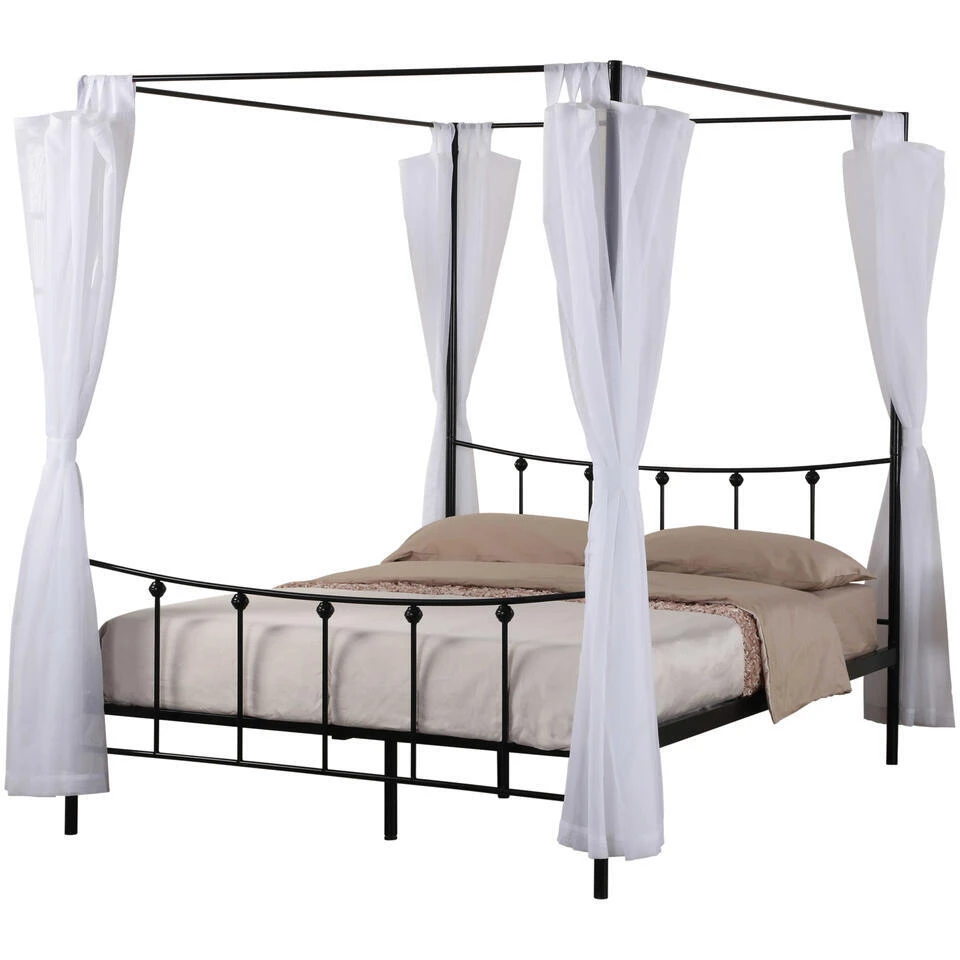 Hemelbed Amore Metaal 140x200 - Zwart 1 Hemelbed Amore Metaal 140x200 - Zwart