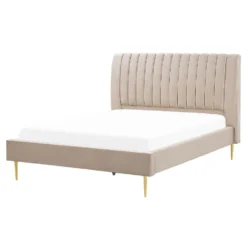 MARVILLE - Tweepersoonsbed - Beige - 160 X 200 Cm - Fluweel