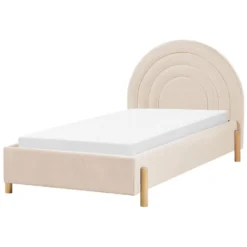 ANET - Bed - Beige - 90 X 200 Cm - Fluweel