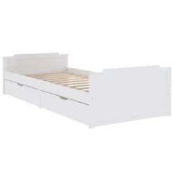VidaXL - Bed Frame Met Lades - Wit - Massief Grenenhout - 90x200 Cm