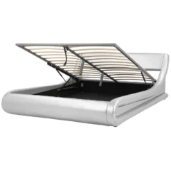 AVIGNON - Bed Met Opbergruimte - Zilver - 180 X 200 Cm - Kunstleer