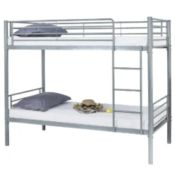 Stapelbed Dixie 90x200cm - Metaal - Mat Grijs