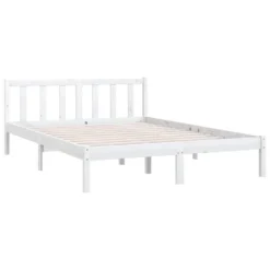 VidaXL - Bed Frame Met Hoofdeinde - Wit - Massief Grenenhout - 160x200 Cm