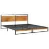 VidaXL - Tweepersoonsbed Frame Met Hout Hoofdbord - Metaal - 180x200 Cm