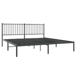 VidaXL - Tweepersoonsbed Incl. Hoofdbord - Zwart - Metaal - 180x200 Cm