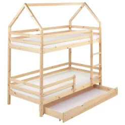 GIRGOLS - Stapelbed - Lichtbruin - 90 X 200 Cm - Dennenhout