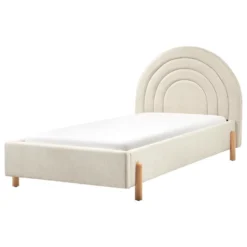 ANET - Bed - Beige - 90 X 200 Cm - Stof