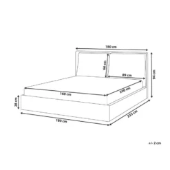 BAJONNA - Tweepersoonsbed - Lichtgrijs - 160 X 200 Cm - Stof -VIDAXL Winkel 10c11037033b467e84d061ff917ce5c0