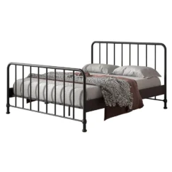 Vipack Bed Bronxx - Zwart - 160x200 Cm