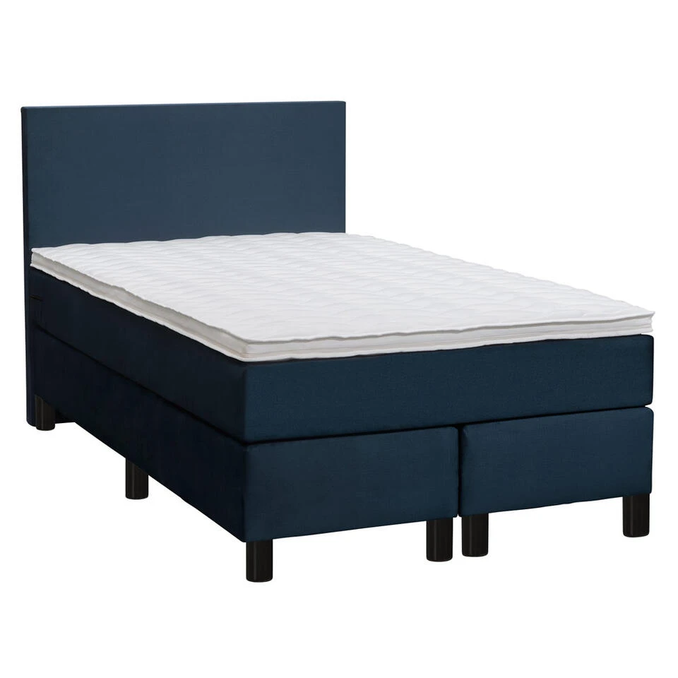 Boxspring Liv Egaal - Blauw - 120x200 Cm - Ronde Poot 3 Boxspring Liv Egaal - Blauw - 120x200 Cm - Ronde Poot - Afbeelding 3