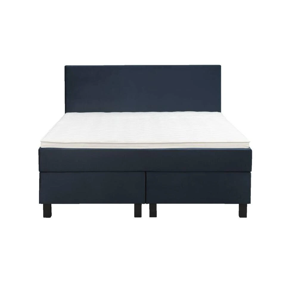 Boxspring Liv Egaal - Blauw - 140x200 Cm - Vierkante Poot 2 Boxspring Liv Egaal - Blauw - 140x200 Cm - Vierkante Poot - Afbeelding 2