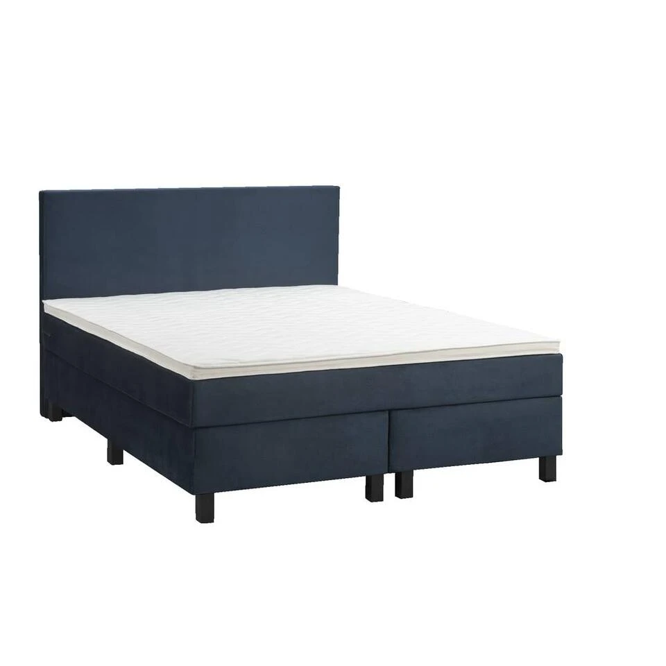 Boxspring Liv Egaal - Blauw - 140x200 Cm - Vierkante Poot 3 Boxspring Liv Egaal - Blauw - 140x200 Cm - Vierkante Poot - Afbeelding 3