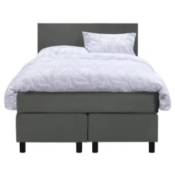 Boxspring Liv Egaal - Grijs - 120x200 Cm - Ronde Poot