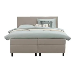 Boxspring Liv Egaal - Beige - 160x200 Cm - Ronde Poot