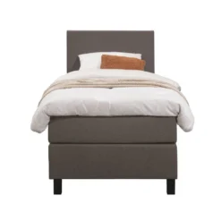 Boxspring Liv Egaal - Donkerbruin - 90x200 Cm - Vierkante Poot