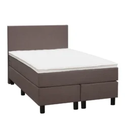 Boxspring Liv Egaal - Donkerbruin - 120x200 Cm - Ronde Poot -VIDAXL Winkel 12848809 0300