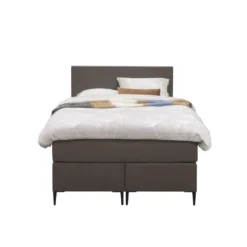 Boxspring Liv Egaal - Donkerbruin - 120x200 Cm - Slanke Poot