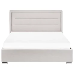 ROUEN - Bed Met Opbergruimte - Lichtbeige - 160 X 200 Cm - Polyester -VIDAXL Winkel 12d89c3dedc040ba84e8d0b8c00e106a