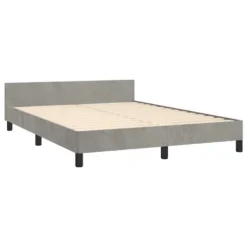 VidaXL - Tweepersoonsbed Met Hoofdeinde - Lichtgrijs - Fluweel - 140x190 Cm -VIDAXL Winkel 1ce4fafe155945958eaf62042269e1b9