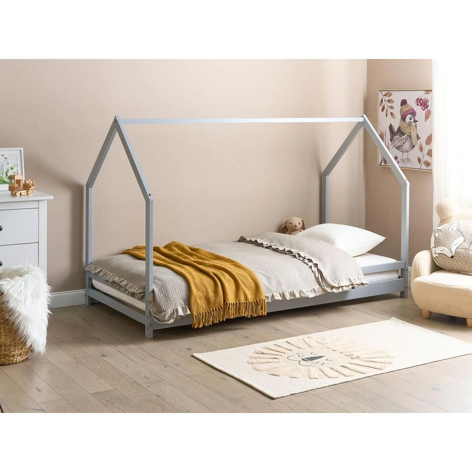 APPY - Kinderbed - Grijs - 90 X 200 Cm - Dennenhout 2 APPY - Kinderbed - Grijs - 90 X 200 Cm - Dennenhout - Afbeelding 2