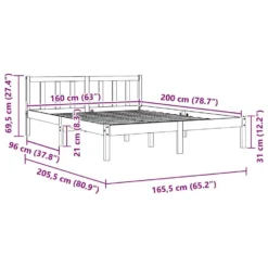 VidaXL - Bed Frame Met Hoofdeinde - Wit - Massief Grenenhout - 160x200 Cm -VIDAXL Winkel 222452be7a8548659db5ffa534160771