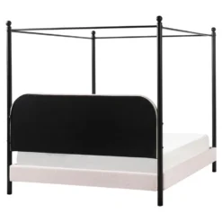 DANNEMOIS - Tweepersoonsbed - Beige - 160x200 Cm - Bouclé -VIDAXL Winkel 2bd3ad1928014e2ebea92d6fafced8e8