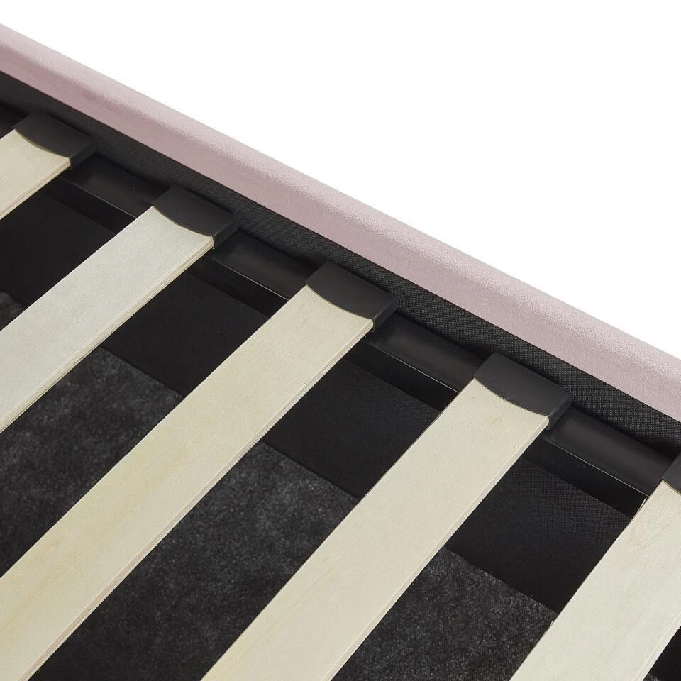 VINCENNES - Bed Met Opbergruimte - Roze - 180 X 200 Cm - Fluweel 12 VINCENNES - Bed Met Opbergruimte - Roze - 180 X 200 Cm - Fluweel - Afbeelding 12