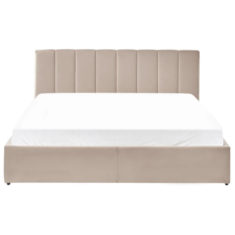 DREUX - Bed Met Opbergruimte - Taupe - 180 X 200 Cm - Fluweel 7 DREUX - Bed Met Opbergruimte - Taupe - 180 X 200 Cm - Fluweel - Afbeelding 7