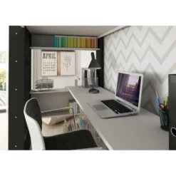 Hoogslaper Beau 90x200 Met Bureau - Wit/grafiet -VIDAXL Winkel 41a612d00b8f45a0a4e7c488493d1a52