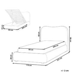 BLAGNAC - Bed Met Opbergruimte - Gebroken Wit - 90 X 200 Cm - Bouclé -VIDAXL Winkel 4787cf6999004f95a828eb37a9f50895