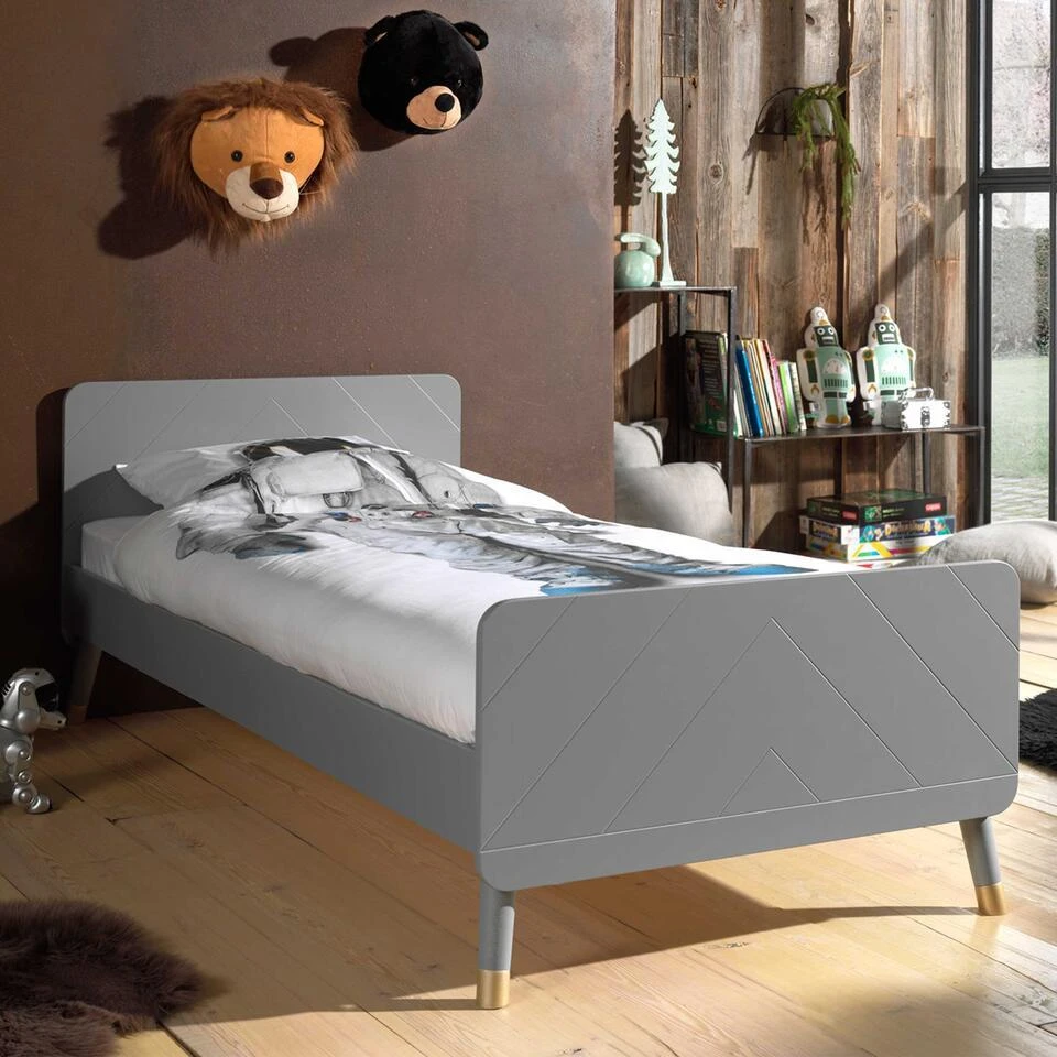 Bed Billy 90x200 - Grijs 3 Bed Billy 90x200 - Grijs - Afbeelding 3