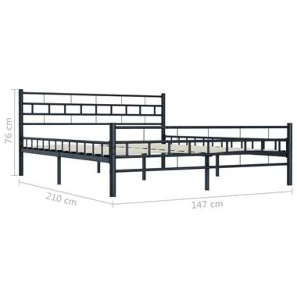 VidaXL - Bed Frame Met Hoofdeinde - Zwart - Staal - 140x200 Cm 4 VidaXL - Bed Frame Met Hoofdeinde - Zwart - Staal - 140x200 Cm - Afbeelding 4