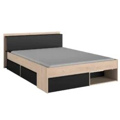 Bed Most 160x200cm - Eik/zwart -VIDAXL Winkel 656298786cc9469b924e49e080c557e7