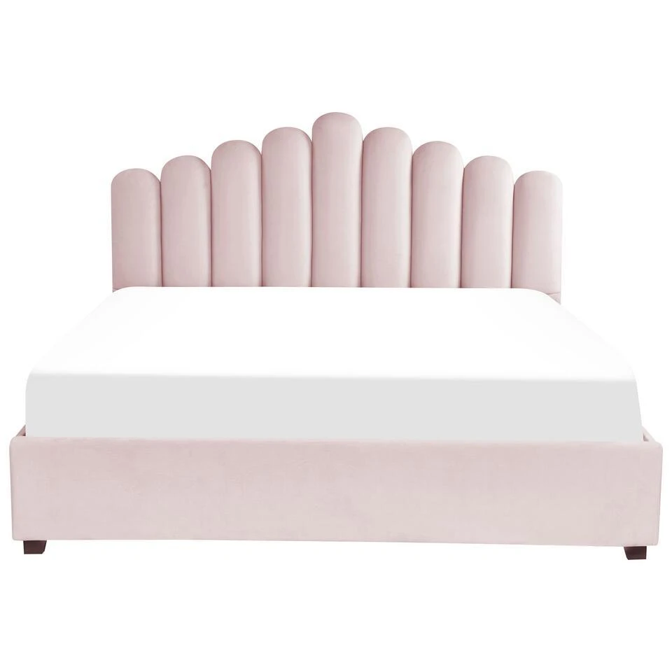 VINCENNES - Bed Met Opbergruimte - Roze - 180 X 200 Cm - Fluweel 5 VINCENNES - Bed Met Opbergruimte - Roze - 180 X 200 Cm - Fluweel - Afbeelding 5