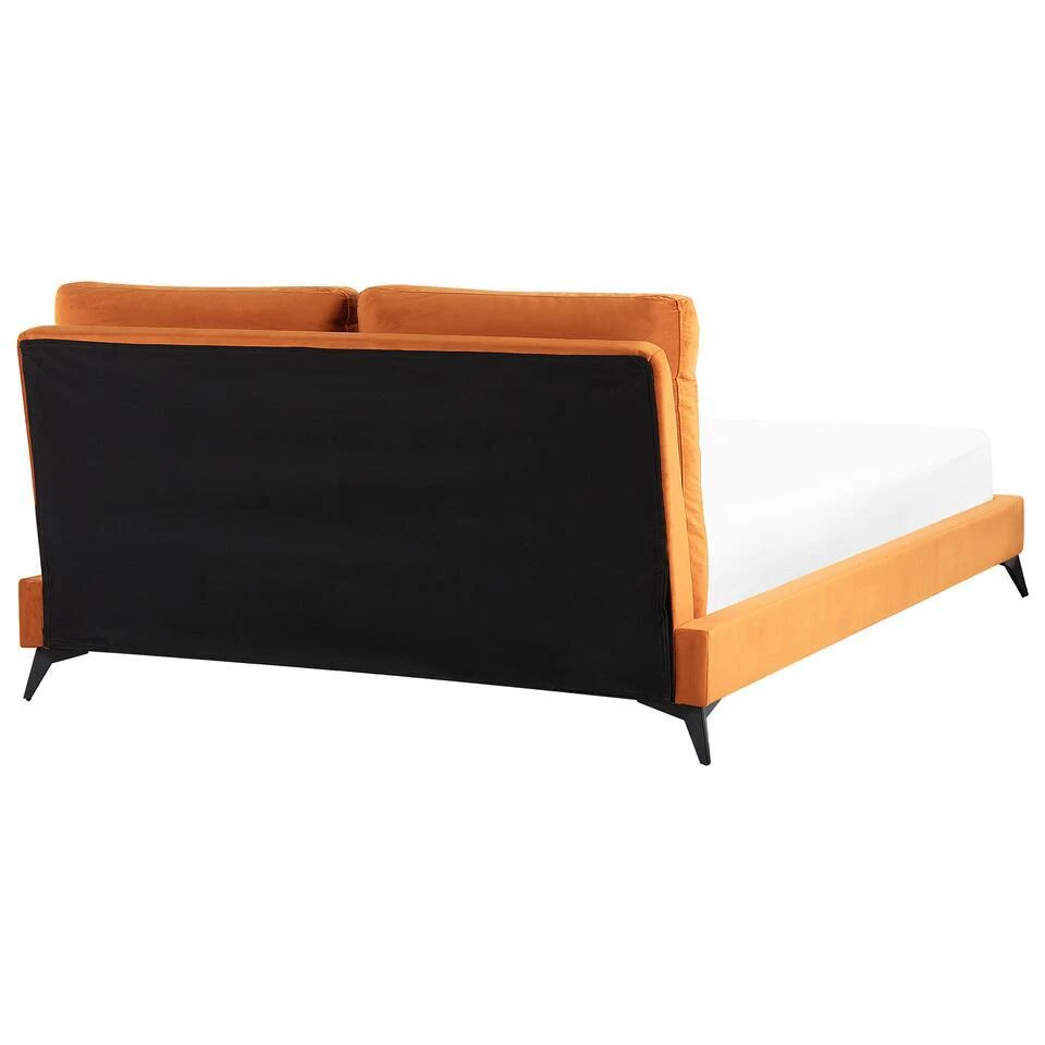 MELLE - Tweepersoonsbed - Oranje - 160 X 200 Cm - Fluweel 7 MELLE - Tweepersoonsbed - Oranje - 160 X 200 Cm - Fluweel - Afbeelding 7