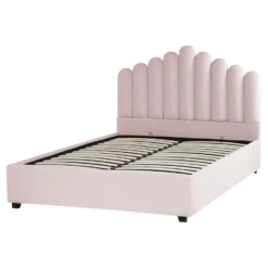 VINCENNES - Bed Met Opbergruimte - Roze - 160 X 200 Cm - Fluweel -VIDAXL Winkel 72a897f0baf64b2f8cdacde84b5a3c2d