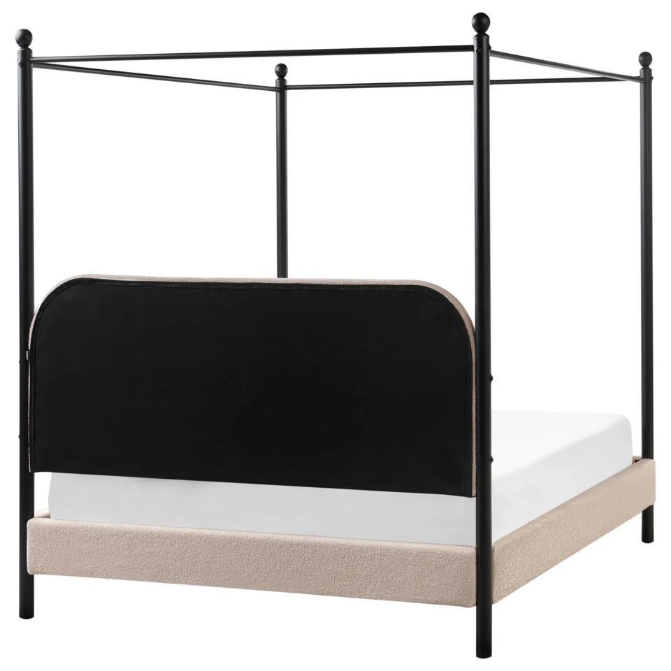 DANNEMOIS - Tweepersoonsbed - Taupe - 140x200 Cm - Bouclé 7 DANNEMOIS - Tweepersoonsbed - Taupe - 140x200 Cm - Bouclé - Afbeelding 7