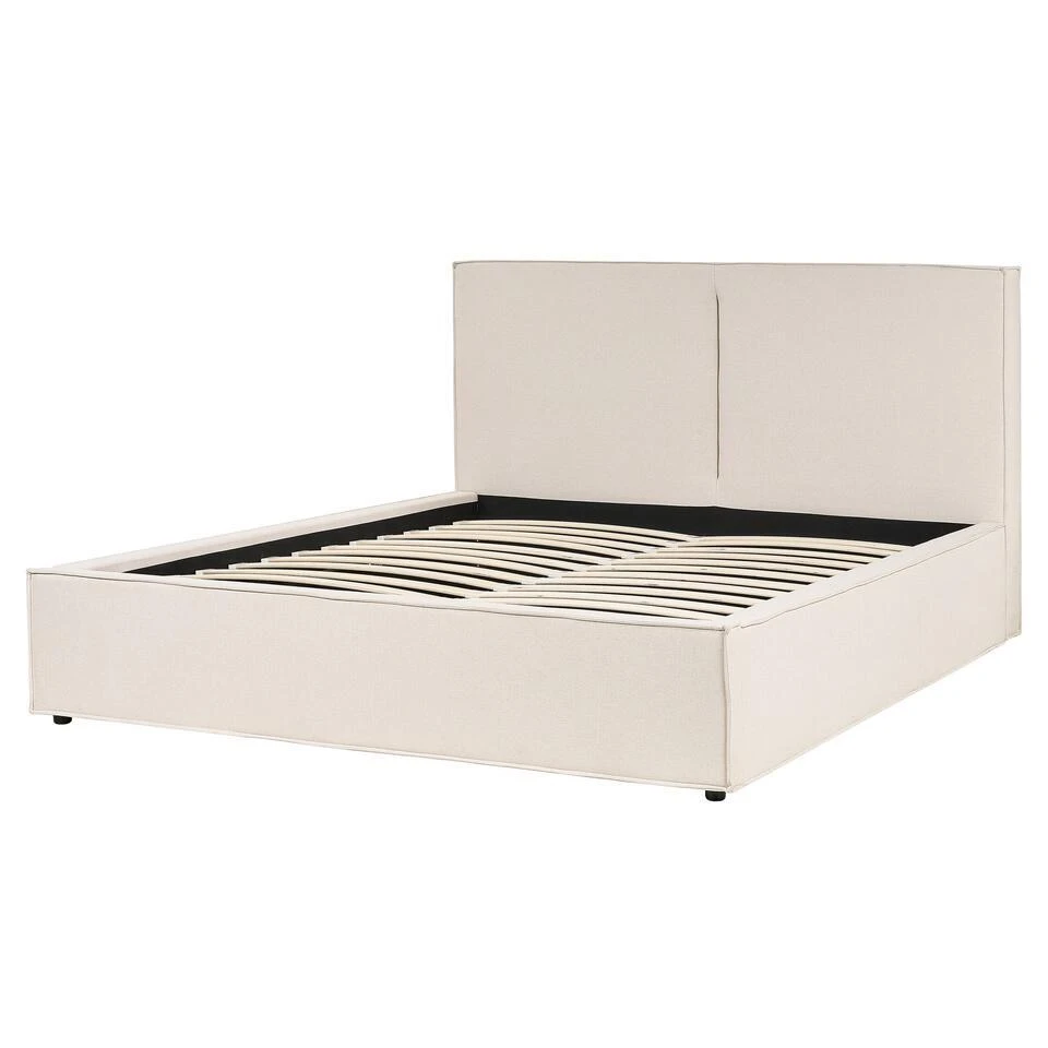 MOISSAC - Bed - Beige - 160 X 200 Cm - Polyester 5 MOISSAC - Bed - Beige - 160 X 200 Cm - Polyester - Afbeelding 5