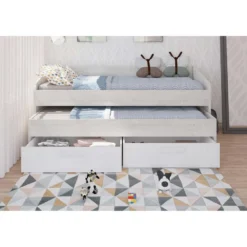 Bed Bo12 Met Onderschuifbed En Lades- Wit -VIDAXL Winkel 7749c5f6d1414be28629af7442f9bdf7