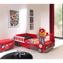 Vipack Peuterbed Brandweer Auto - Rood - 77x148 Cm -VIDAXL Winkel 81007155 0300