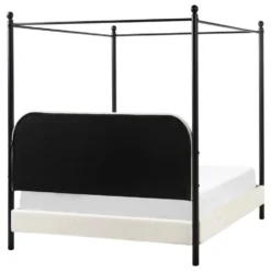 DANNEMOIS - Tweepersoonsbed - Gebroken Wit - 140x200 Cm - Bouclé -VIDAXL Winkel 85a27358899e47edac5ceba0c3fccc71