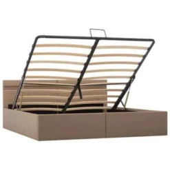 VidaXL - Bed Met Opbergruimte En LED - Cappuccino - Kunstleer - 160x200 Cm -VIDAXL Winkel 8a80439532e44cab8c3d38d0bf99fa77