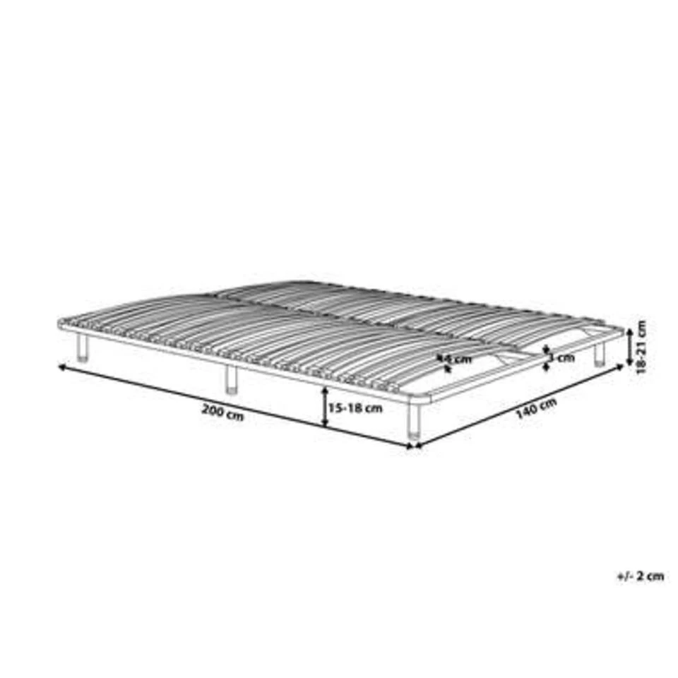 BASIC - Vrijstaande Lattenbodem - Zwart - 140 X 200 Cm - Staal 4 BASIC - Vrijstaande Lattenbodem - Zwart - 140 X 200 Cm - Staal - Afbeelding 4