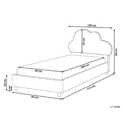 BELLEVUE - Eenpersoonsbed - Lichtbeige - 90 X 200 Cm - Fluweel -VIDAXL Winkel 8fb5dbf97af7490dbf10086039ebc515 1