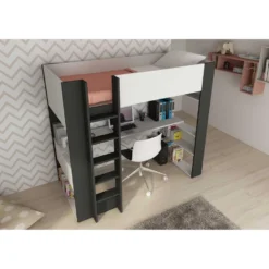 Hoogslaper Beau 90x200 Met Bureau - Wit/grafiet -VIDAXL Winkel 9090c56f861a4d28931101398cbe6f6d