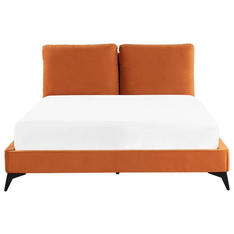 MELLE - Tweepersoonsbed - Oranje - 160 X 200 Cm - Fluweel 6 MELLE - Tweepersoonsbed - Oranje - 160 X 200 Cm - Fluweel - Afbeelding 6